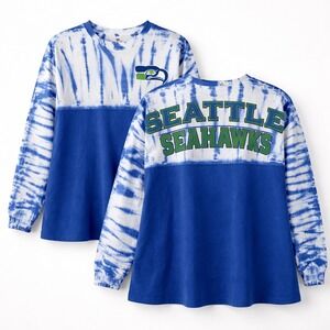 Fanatics Seattle Seahawks Women's Spirit Jersey Medium NWT Tie Dye Long Sleeve